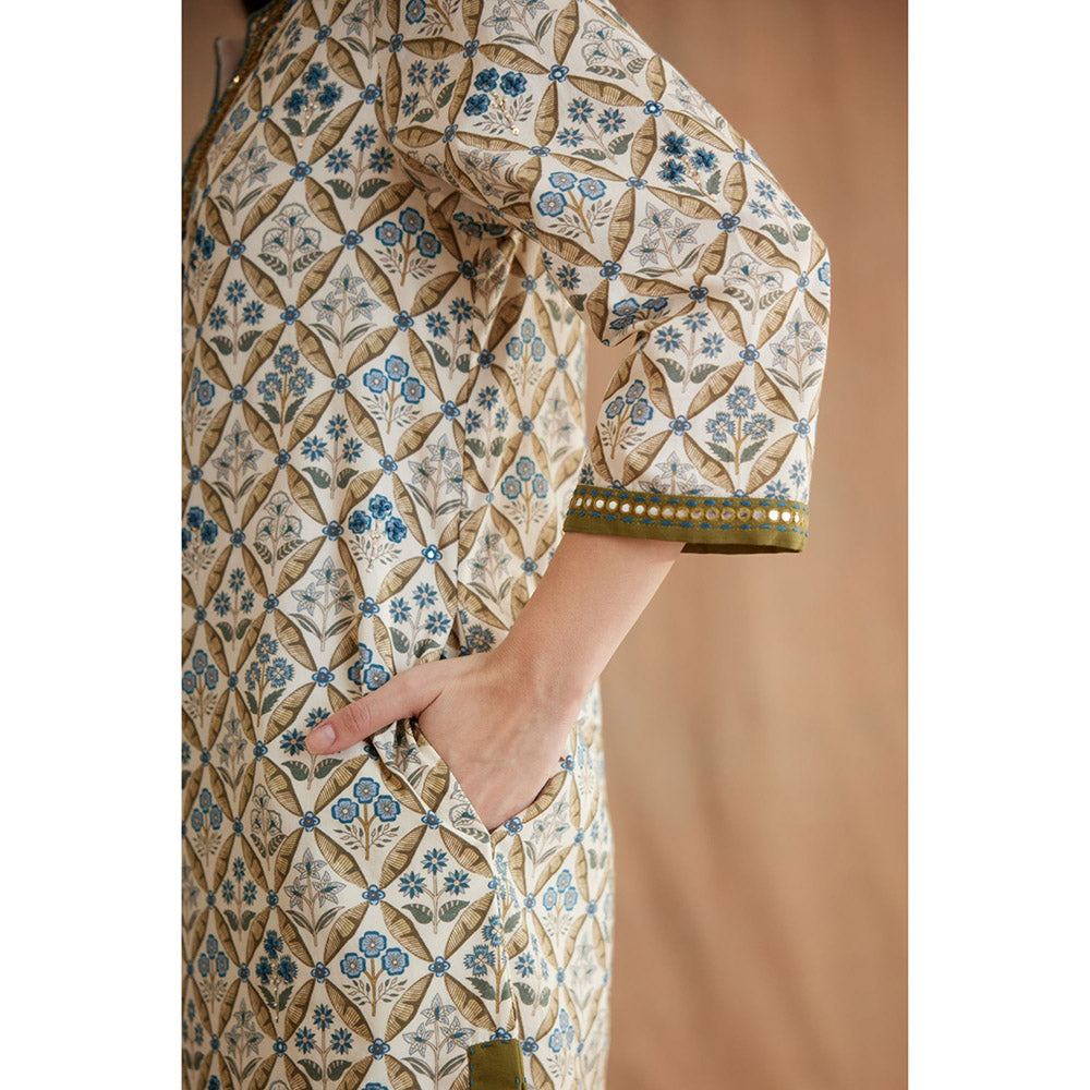 Nikasha Multi Color Bespoke Hand Embroidered Kurta (Set of 2)