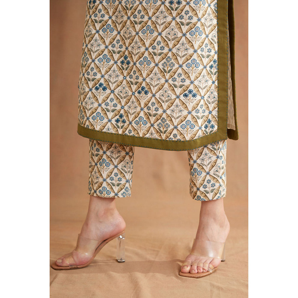 Nikasha Multi Color Bespoke Hand Embroidered Kurta (Set of 2)