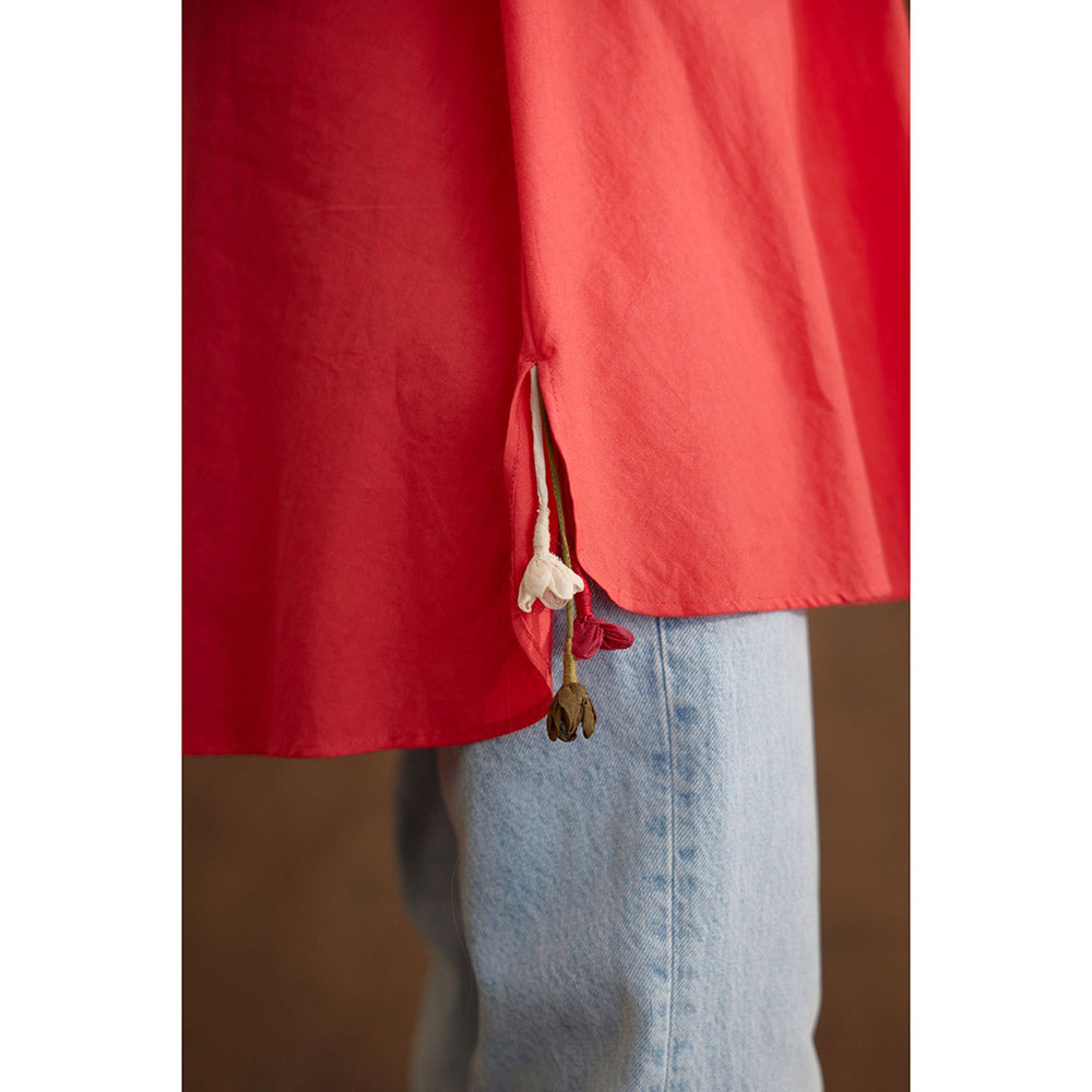 Nikasha Red Poplin Tunic Dress