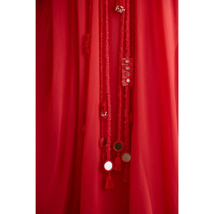 Nikasha Red Hand Mirror Work Maxi Dress