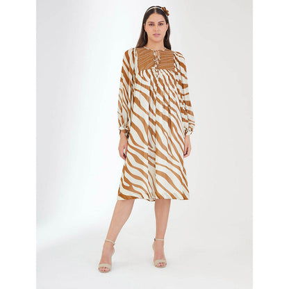 Nikasha Tobacco Multi Color Animal Print Dress