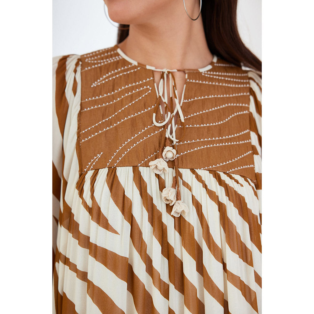 Nikasha Tobacco Multi Color Animal Print Dress