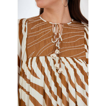 Nikasha Tobacco Multi Color Animal Print Dress