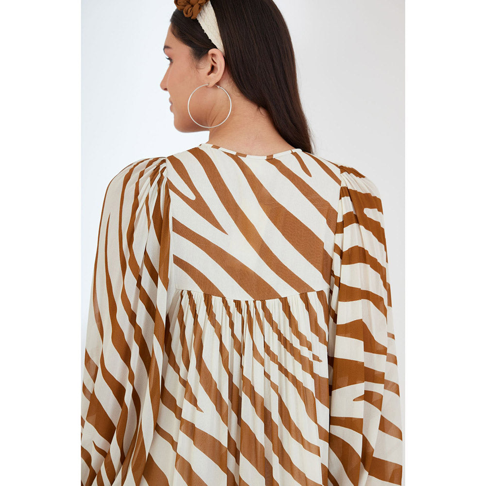 Nikasha Tobacco Multi Color Animal Print Dress
