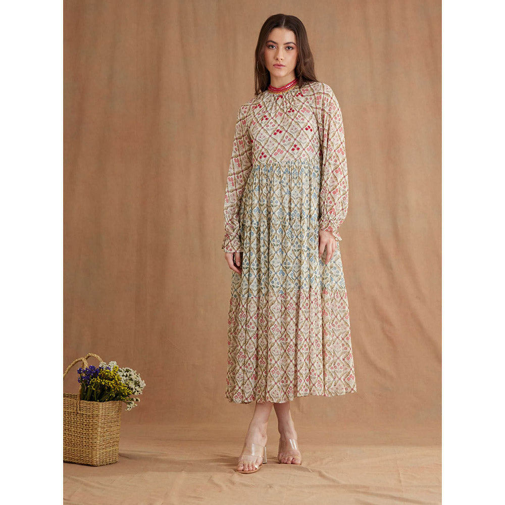 Nikasha Bespoke Tier Mirror Work Midi Dress