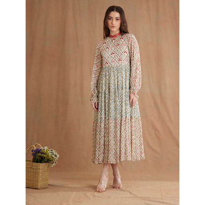 Nikasha Bespoke Tier Mirror Work Midi Dress
