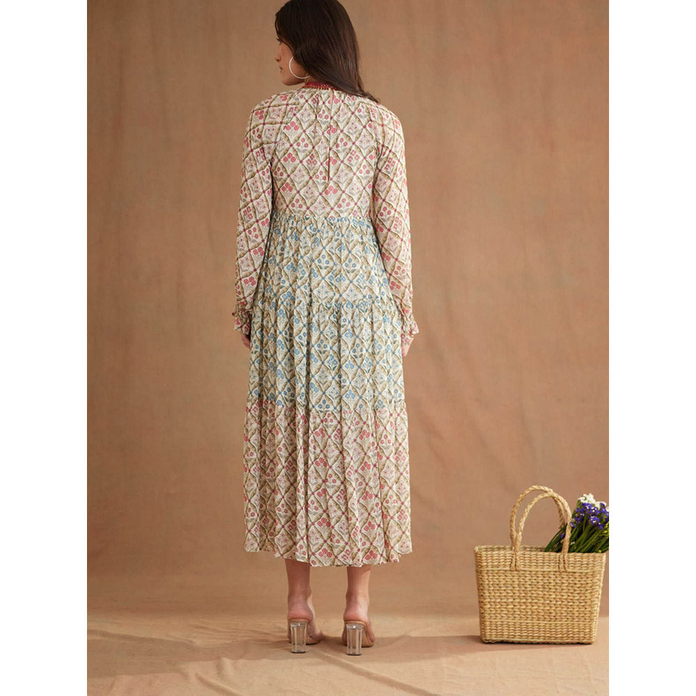Nikasha Bespoke Tier Mirror Work Midi Dress