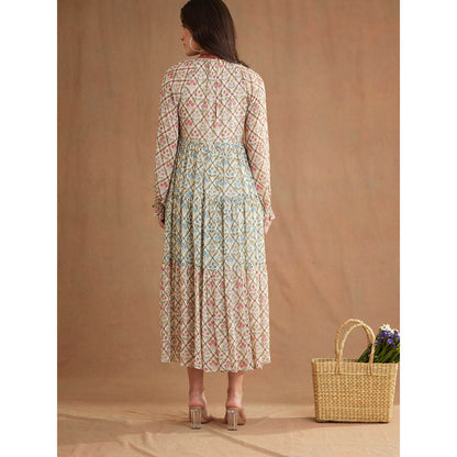 Nikasha Bespoke Tier Mirror Work Midi Dress