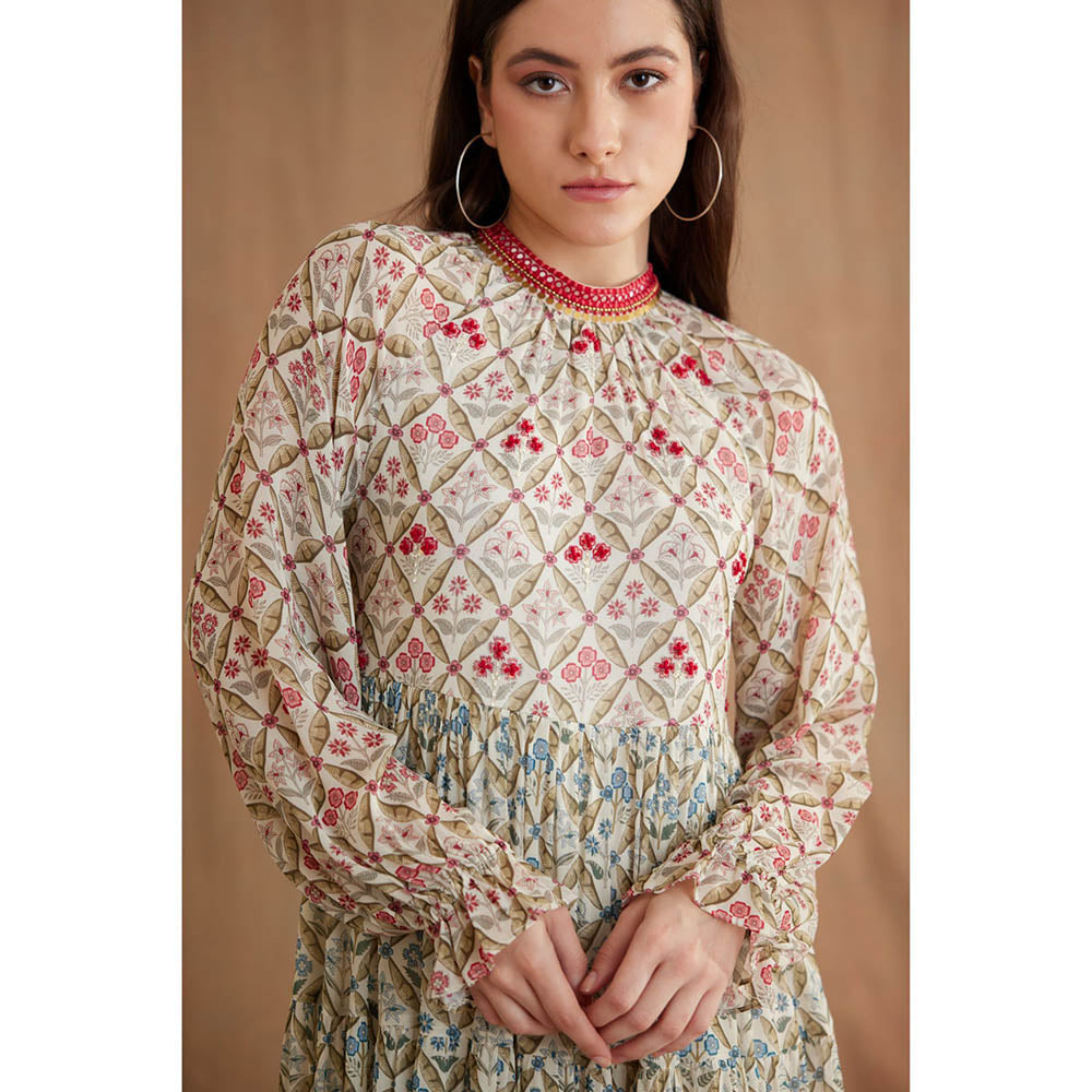 Nikasha Bespoke Tier Mirror Work Midi Dress