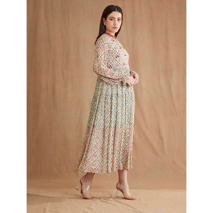 Nikasha Bespoke Tier Mirror Work Midi Dress