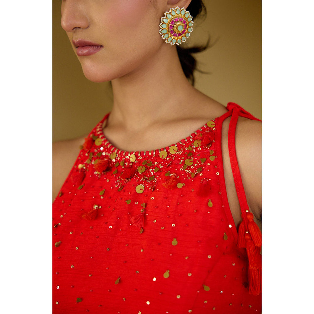 Nikasha Lime Green Pure Silk Chiffon Saree with Stitched Blouse