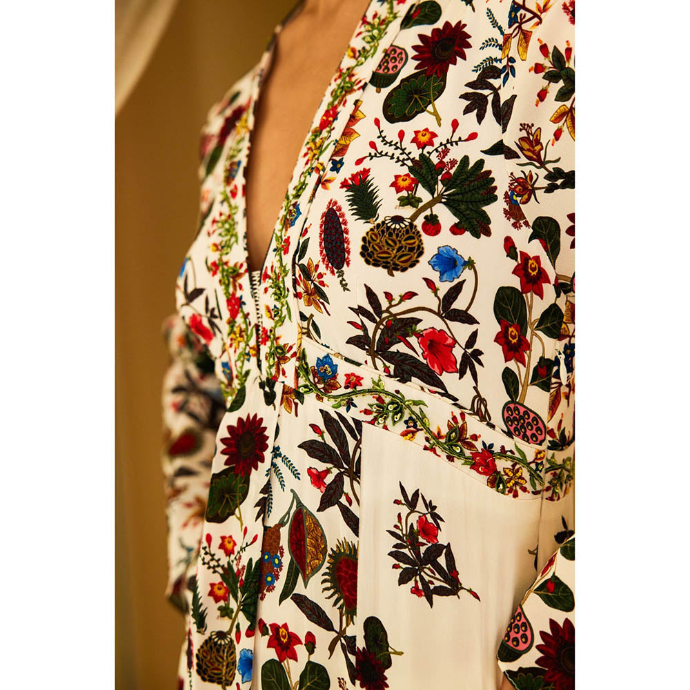 Nikasha Ivory Kohinoor Jaal Print Kalidar (Set of 3)