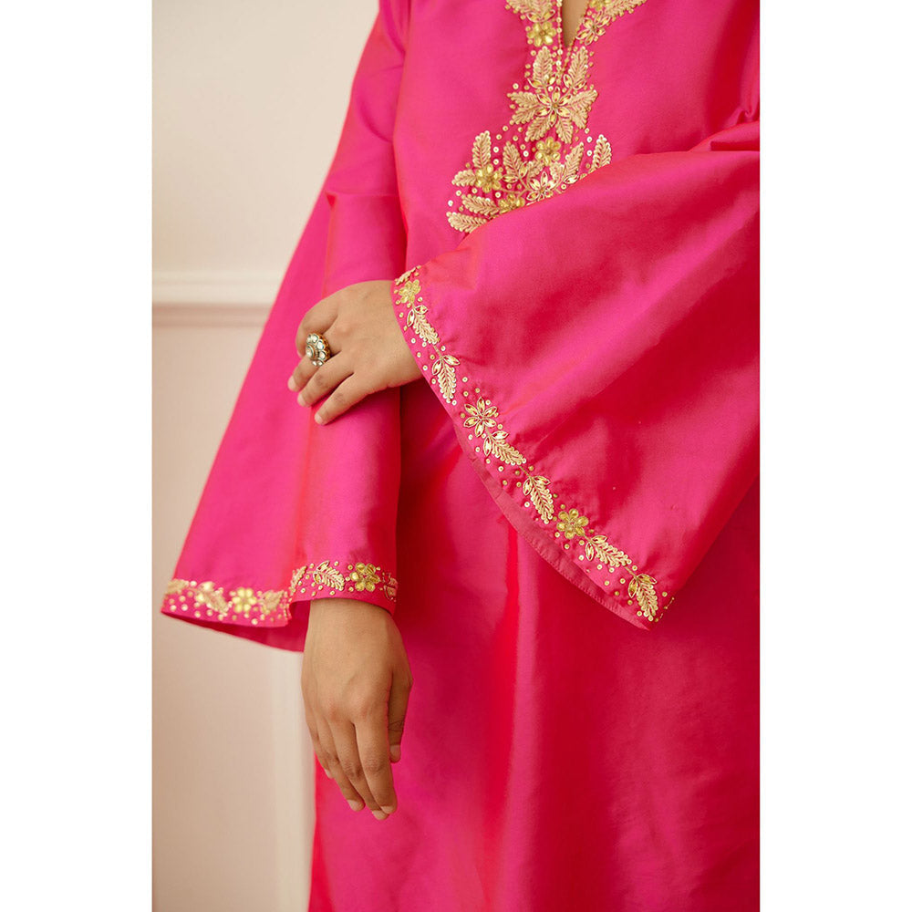 Nikasha Rani Pink Embroidered Sharara (Set of 3)