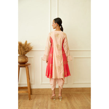 Nikasha Peach Foil Dhoti (Set of 3)