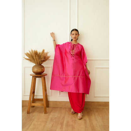 Nikasha Rani Pink Embroidered Kaftan Skirt (Set of 2)
