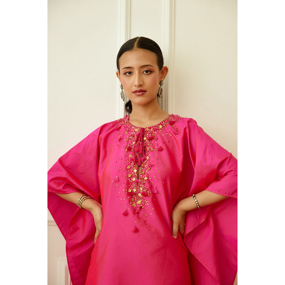 Nikasha Rani Pink Embroidered Kaftan Skirt (Set of 2)
