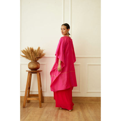 Nikasha Rani Pink Embroidered Kaftan Skirt (Set of 2)