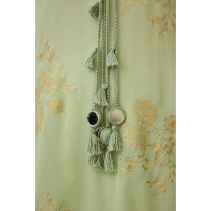 Nikasha Mint Foil Dhoti (Set of 2)