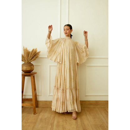 Nikasha Ghee Foil Embroidered Maxi Dress