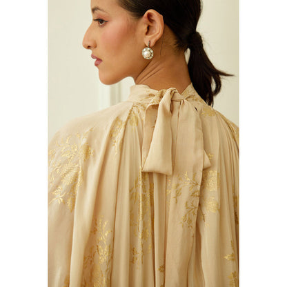 Nikasha Ghee Foil Embroidered Maxi Dress