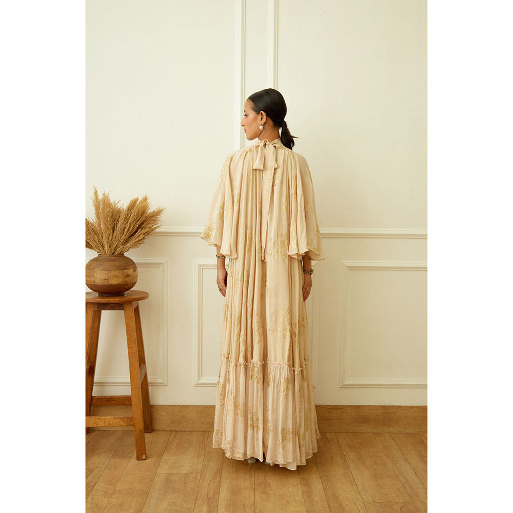 Nikasha Ghee Foil Embroidered Maxi Dress