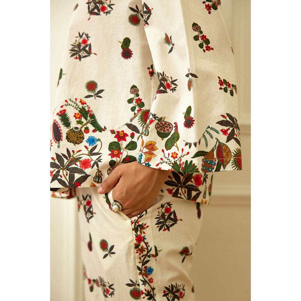 Nikasha Ivory Kohinoor Poplin Buta Print Co-Ord (Set of 2)