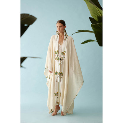 Nikasha Cream Kimono Sleeves Overlay