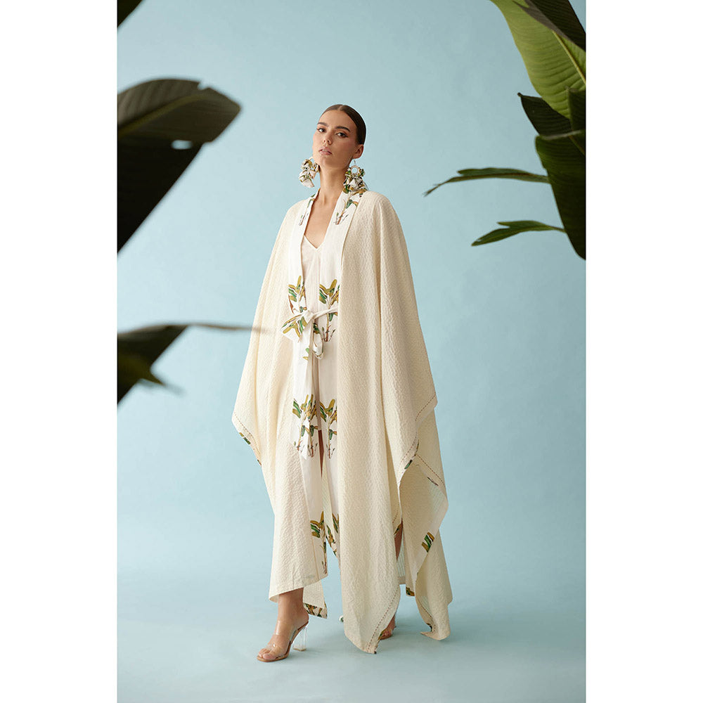 Nikasha Cream Kimono Sleeves Overlay