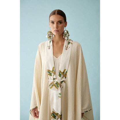 Nikasha Cream Kimono Sleeves Overlay
