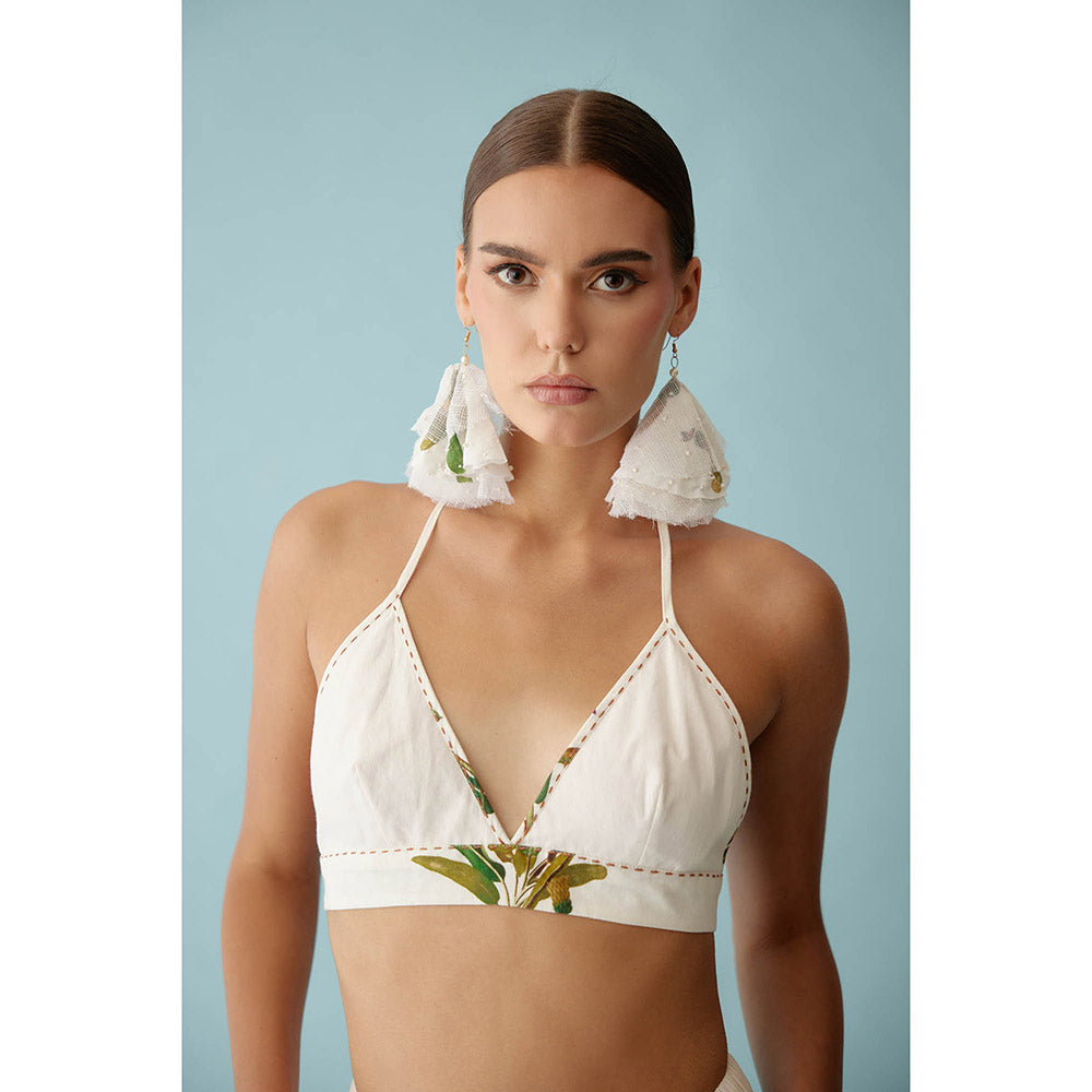 Nikasha Off-White Banana Tree Applique Co-Ord (Set of 2)