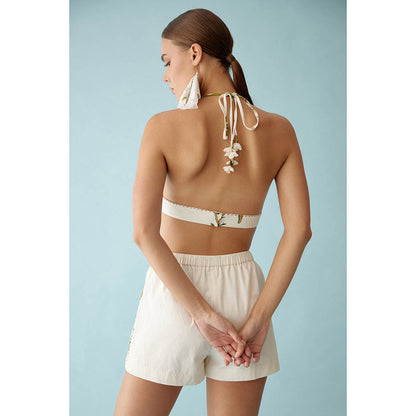 Nikasha Off-White Banana Tree Applique Co-Ord (Set of 2)