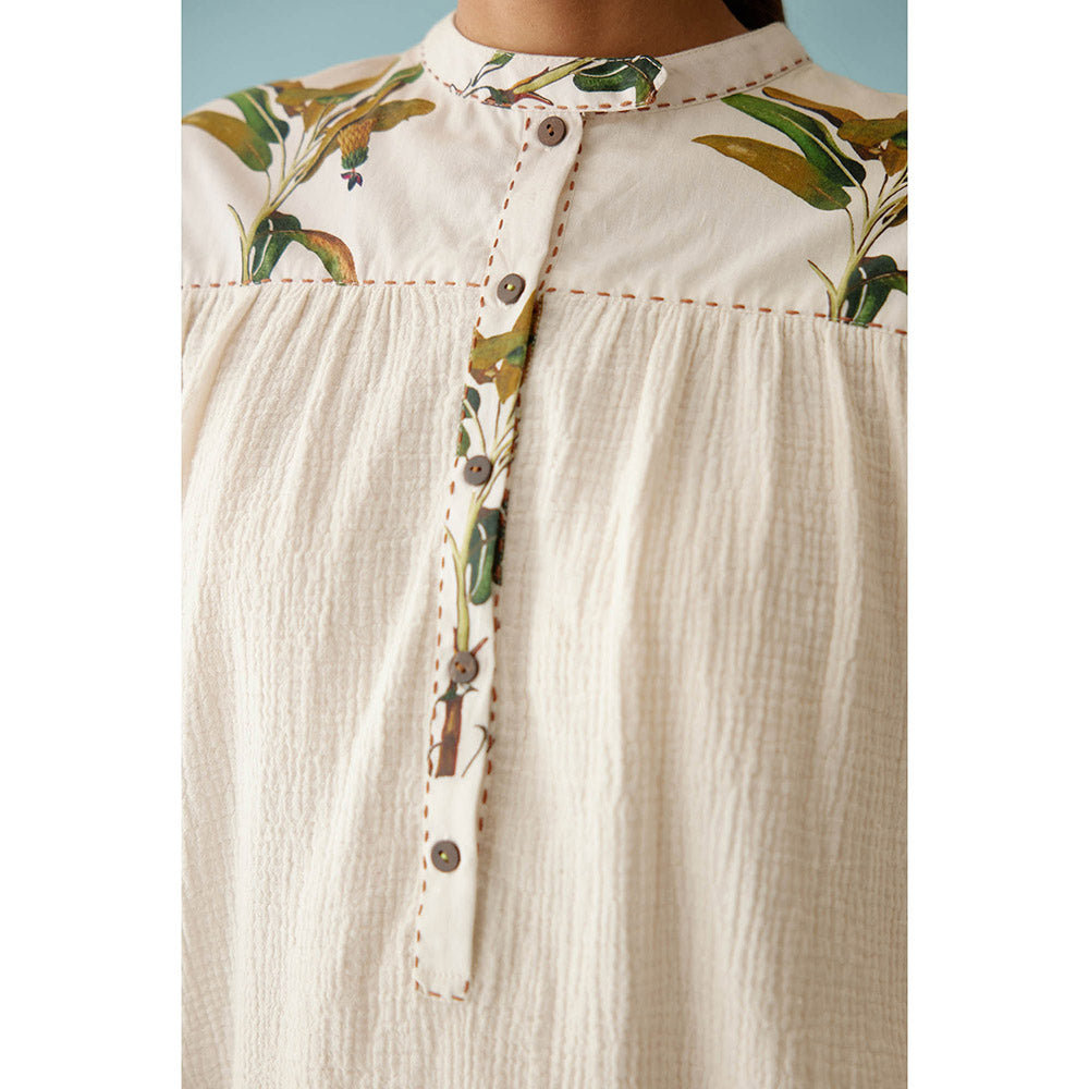 Nikasha Cream Banana Tree Print Co-Ord (Set of 2)