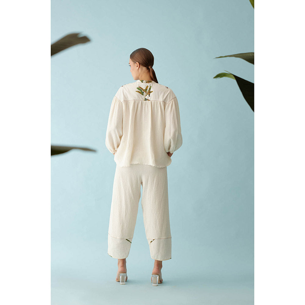 Nikasha Cream Banana Tree Print Co-Ord (Set of 2)