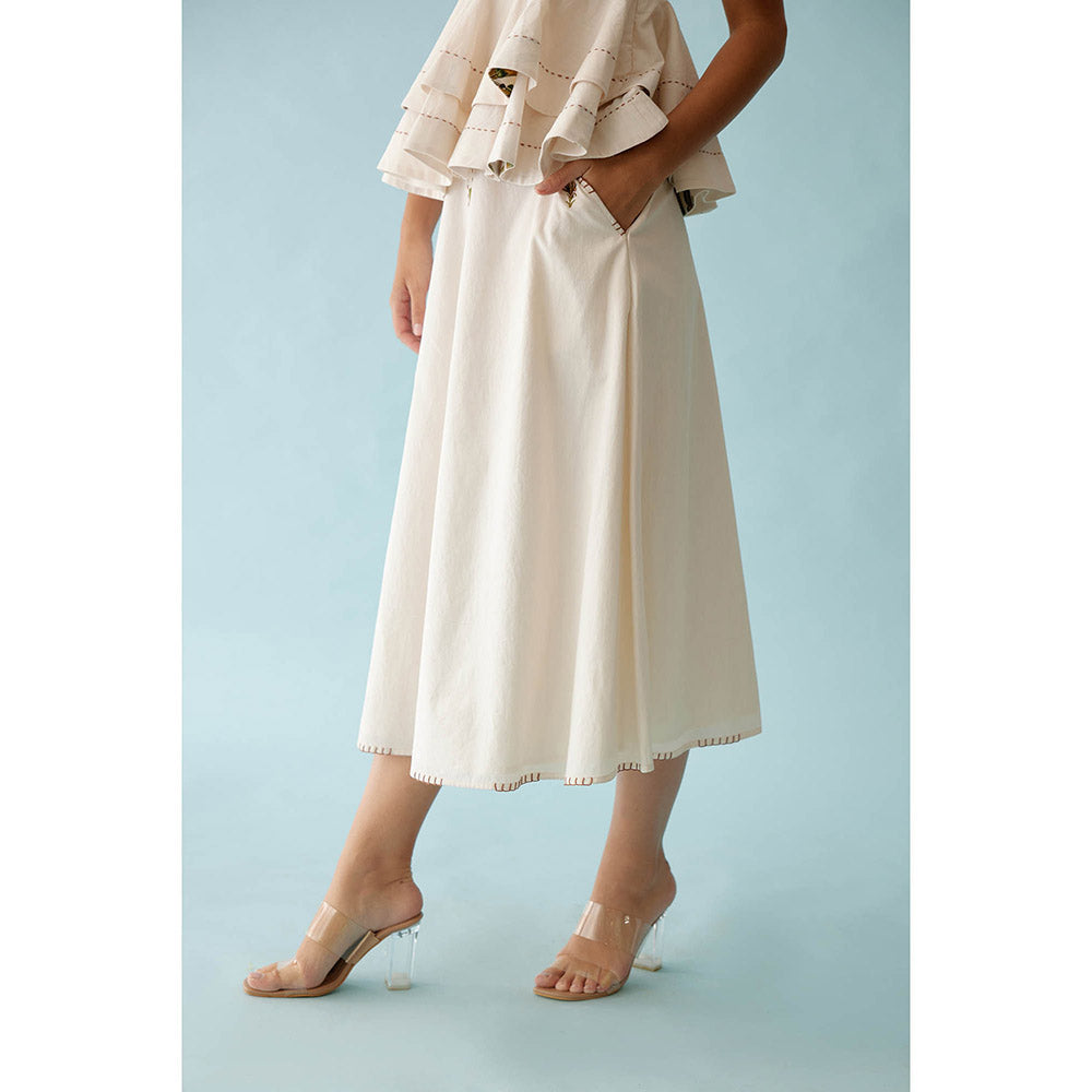 Nikasha Cream Banana Tree Applique Co-Ord (Set of 2)