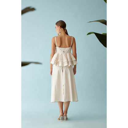 Nikasha Cream A-Line Skirt