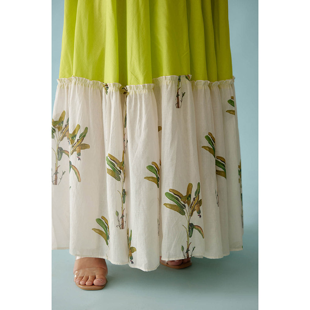 Nikasha Lime Green Halter Maxi Dress