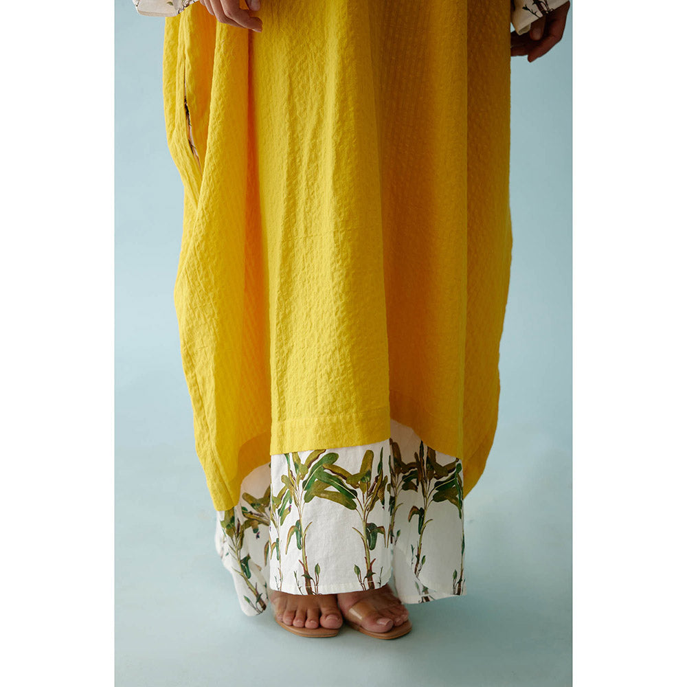 Nikasha Yellow Hand-Braided Tassels Kaftan Dress