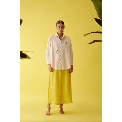 Nikasha Cream Hand Embroidered Chilli Applique Shirt
