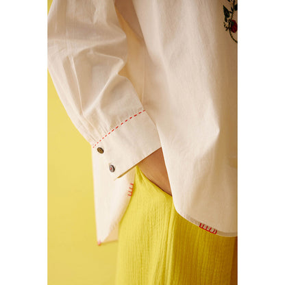 Nikasha Cream Hand Embroidered Chilli Applique Shirt