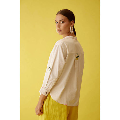 Nikasha Cream Hand Embroidered Chilli Applique Top