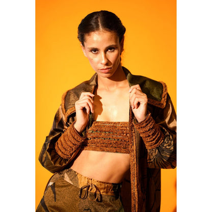 Nikita Mhaisalkar Brown Lace Detailed Tube