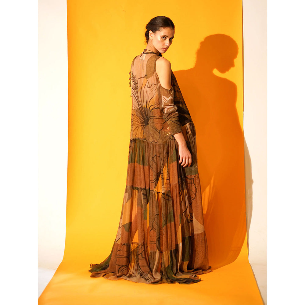 Nikita Mhaisalkar Tropical Brown Bikini and Bralette (Set of 2)