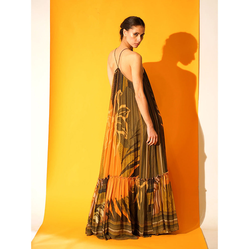 Nikita Mhaisalkar Tropical Mustard Print Maxi