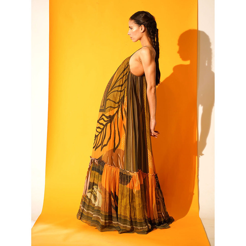 Nikita Mhaisalkar Tropical Mustard Print Maxi