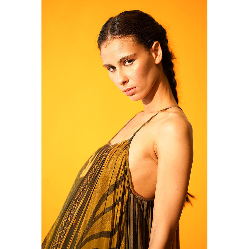 Nikita Mhaisalkar Tropical Mustard Print Maxi