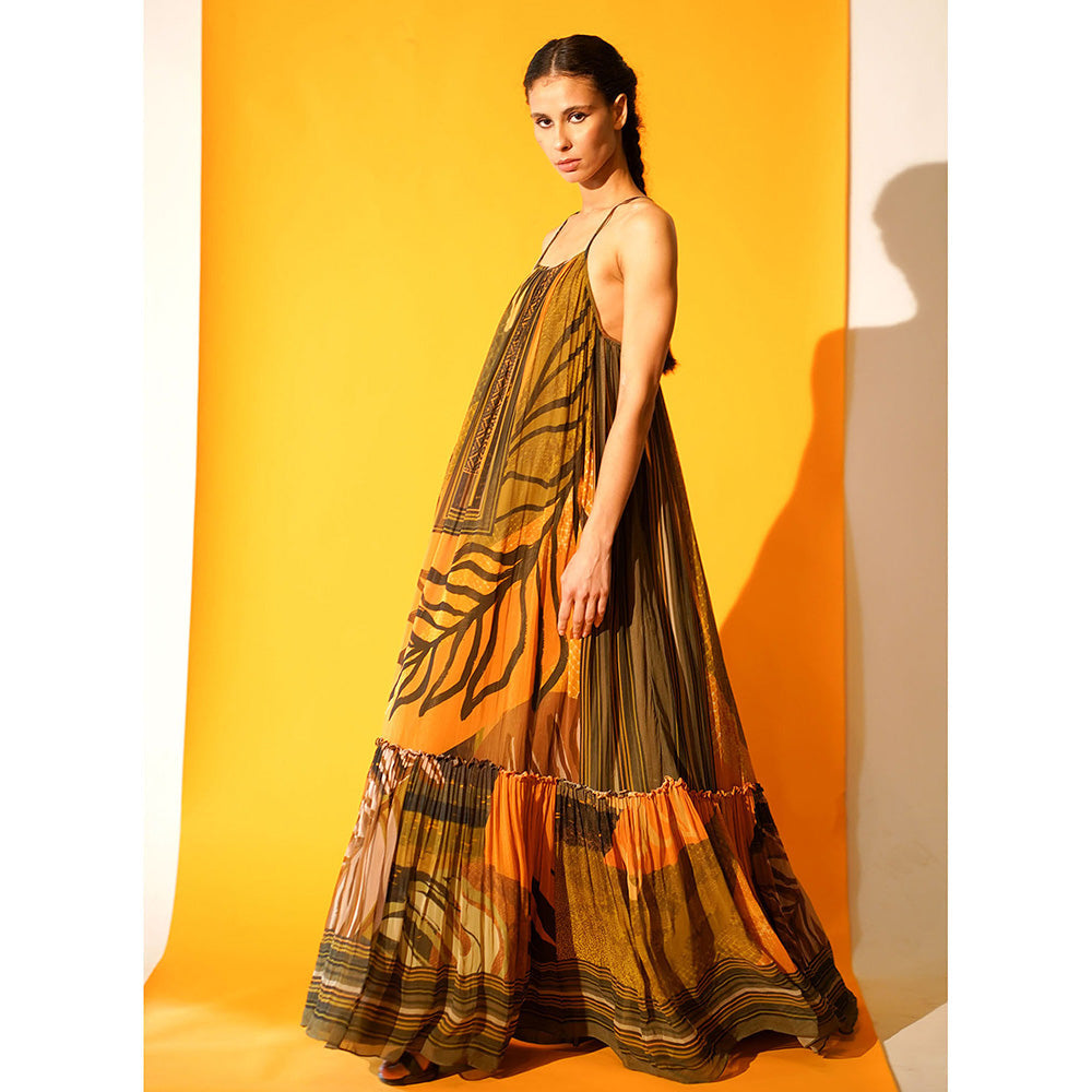 Nikita Mhaisalkar Tropical Mustard Print Maxi