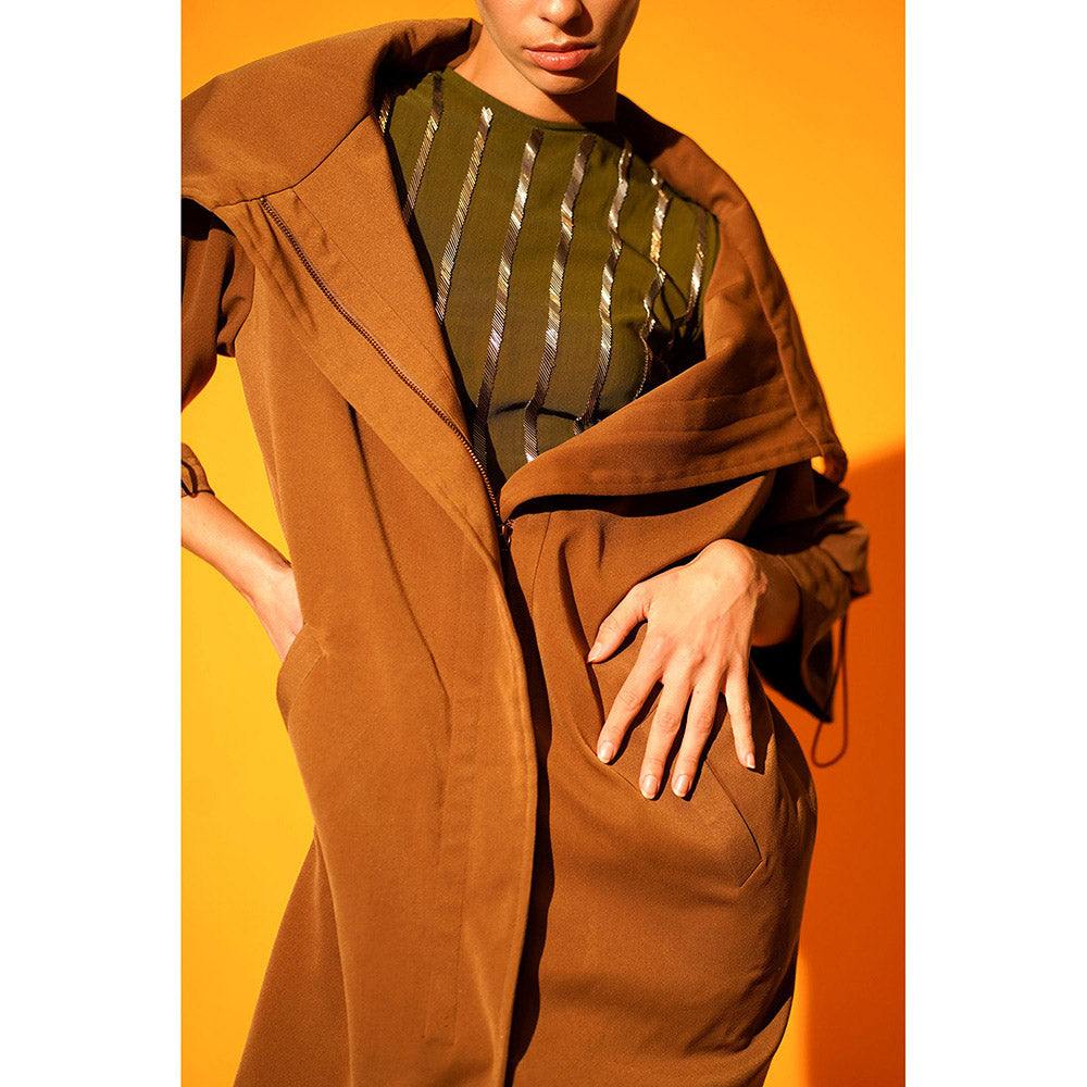 Nikita Mhaisalkar Brown Over Sized Jacket