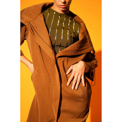 Nikita Mhaisalkar Brown Over Sized Jacket