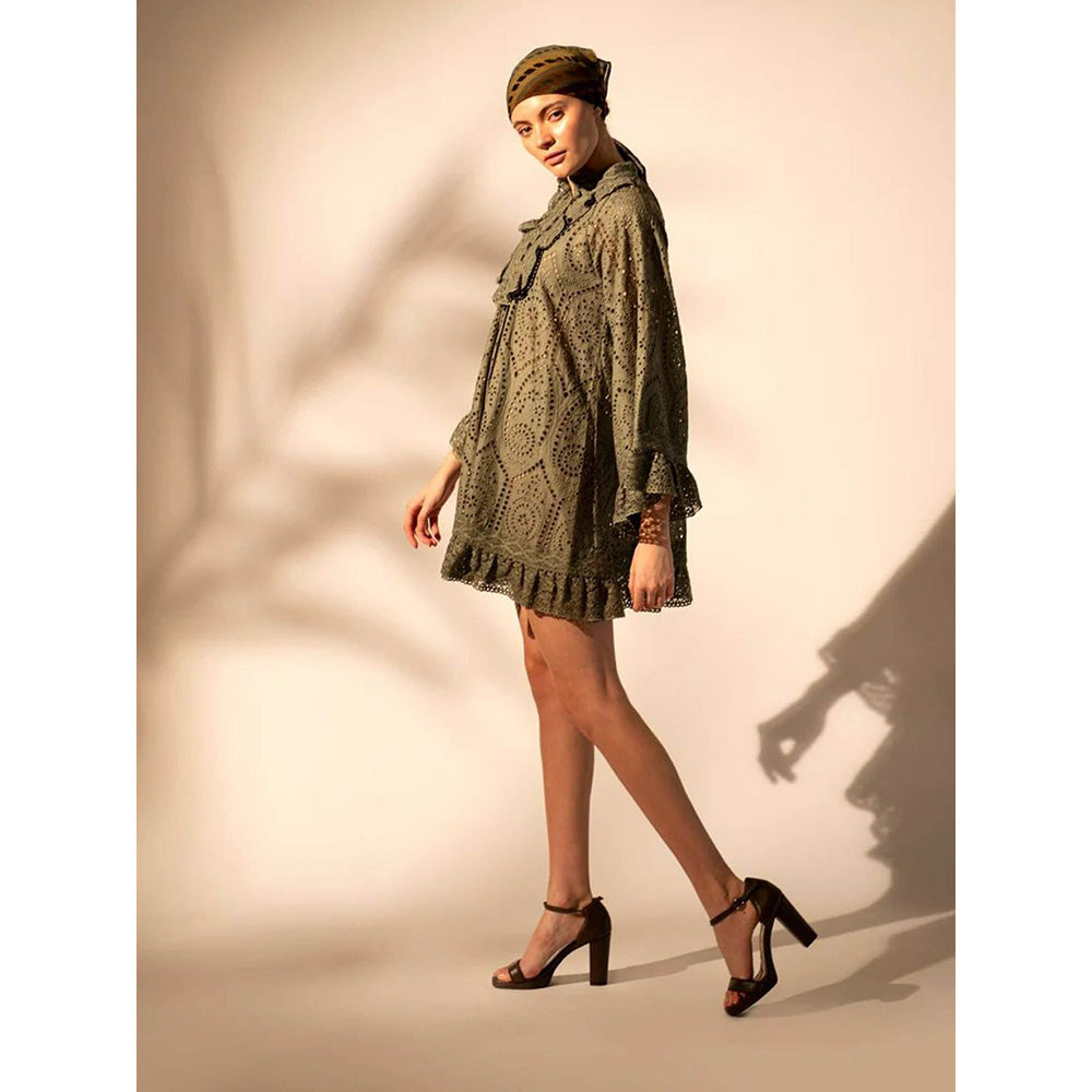 Nikita Mhaisalkar Army Green Short Dress