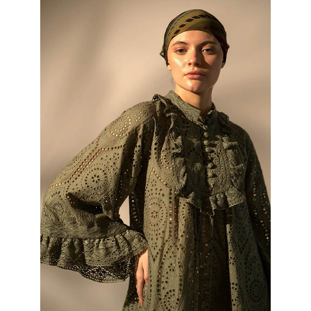 Nikita Mhaisalkar Army Green Short Dress